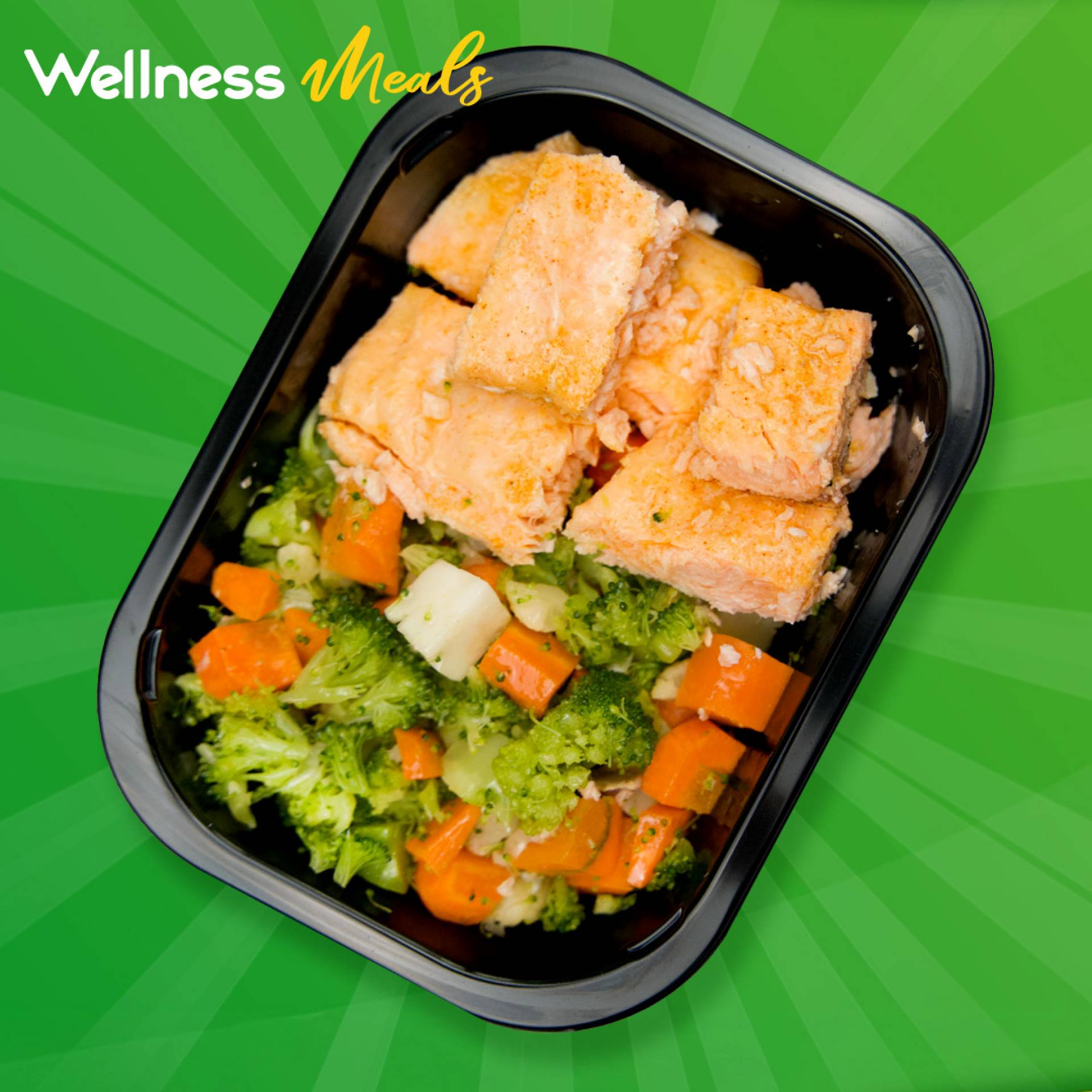 37. Salmon al Horno con Vegetales Mixtos en Aceite de Aguacate