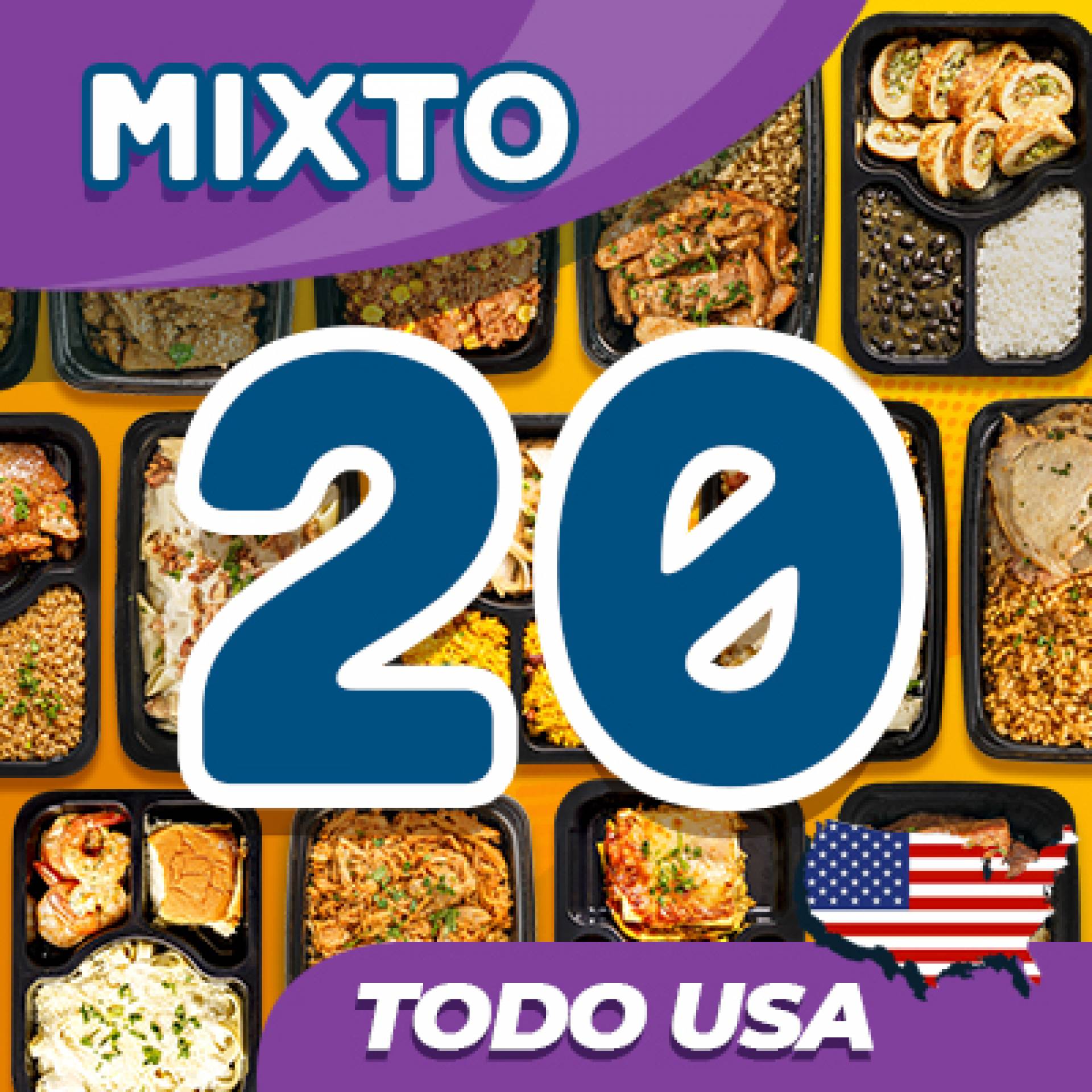 20 Platos - MENU MIXTO  ($6.99 -10 Value / $10.99 -10 Premium / por plato refrigerado)