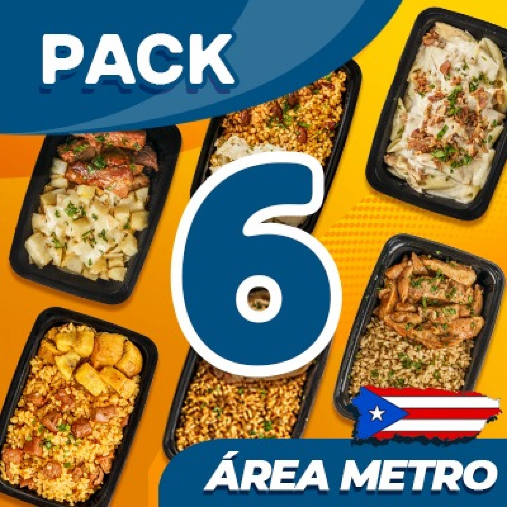 6 Platos Área Metro -  ($7.99 por plato refrigerado)