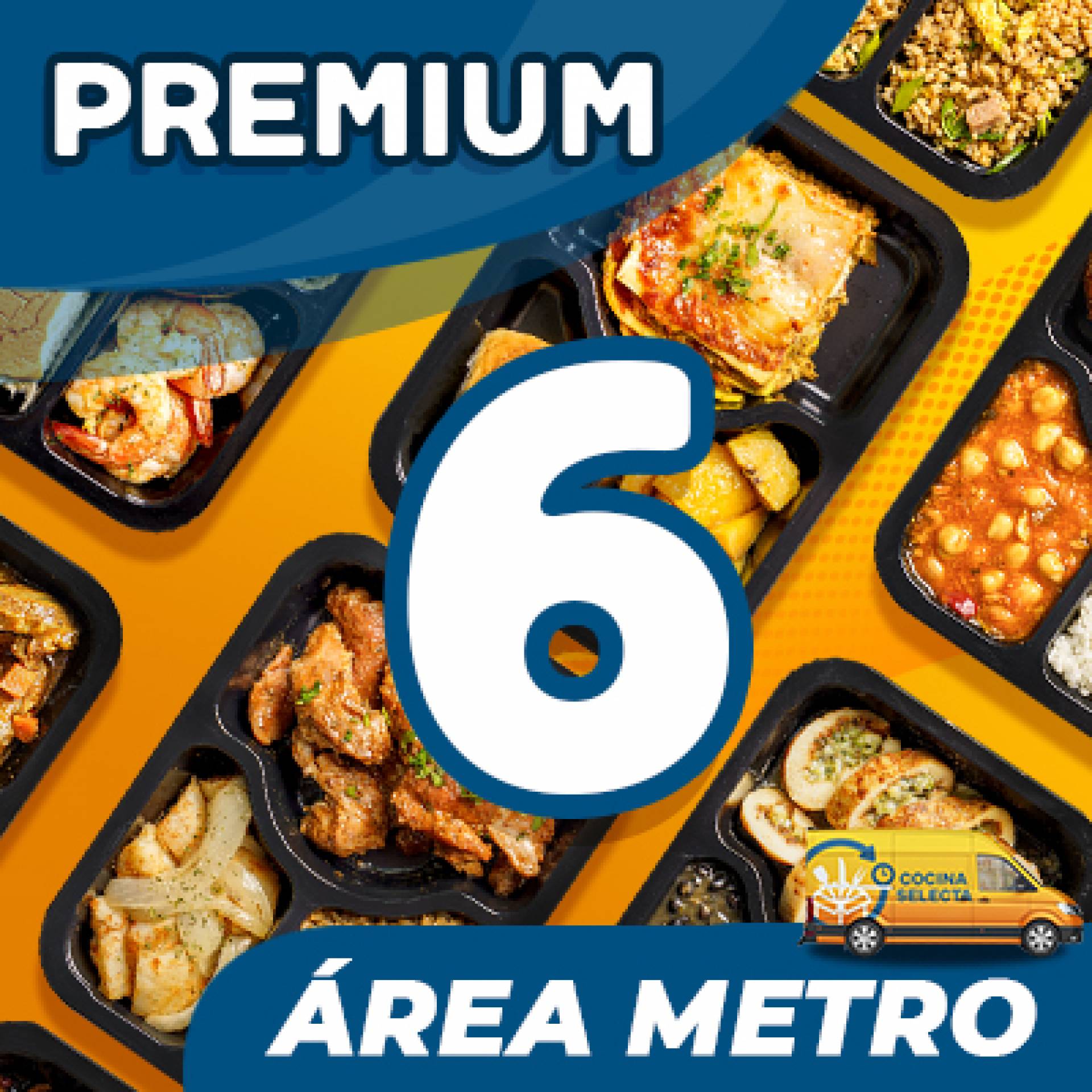 6 Platos - MENU PREMIUM ($11.99 por plato refrigerado)